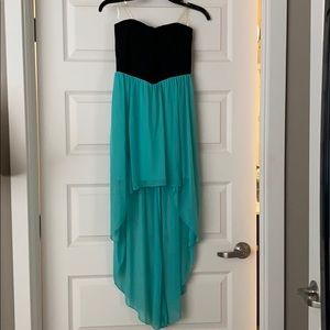 Black and teal formal dress